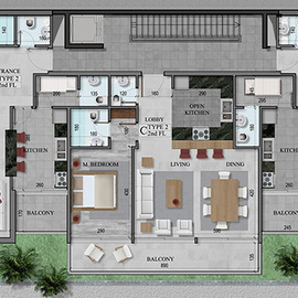 Reception and Living Area